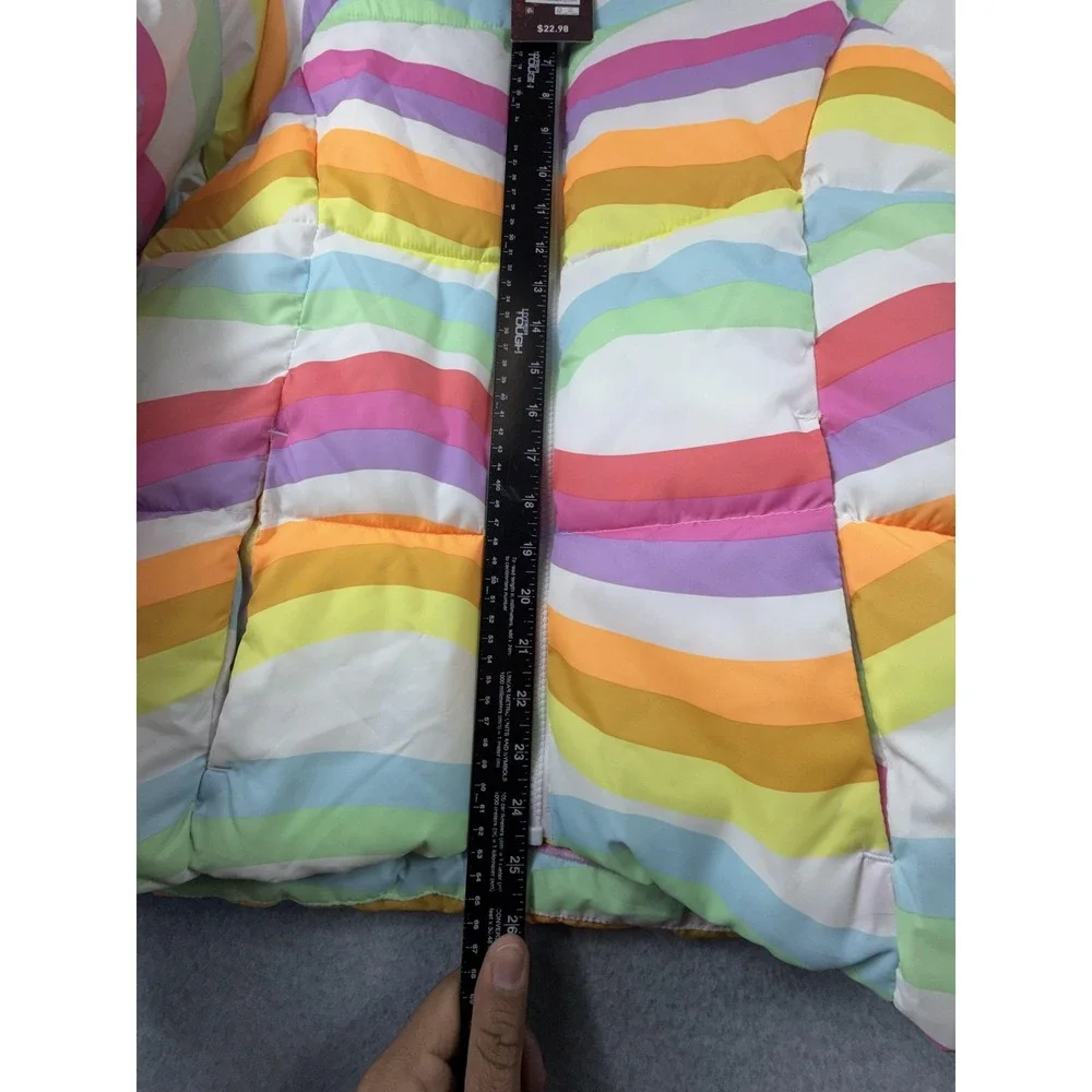 SwissTech Jacket Youth Girls 18‎ Multicolor Rainbow Hooded Puffer Winter Coat